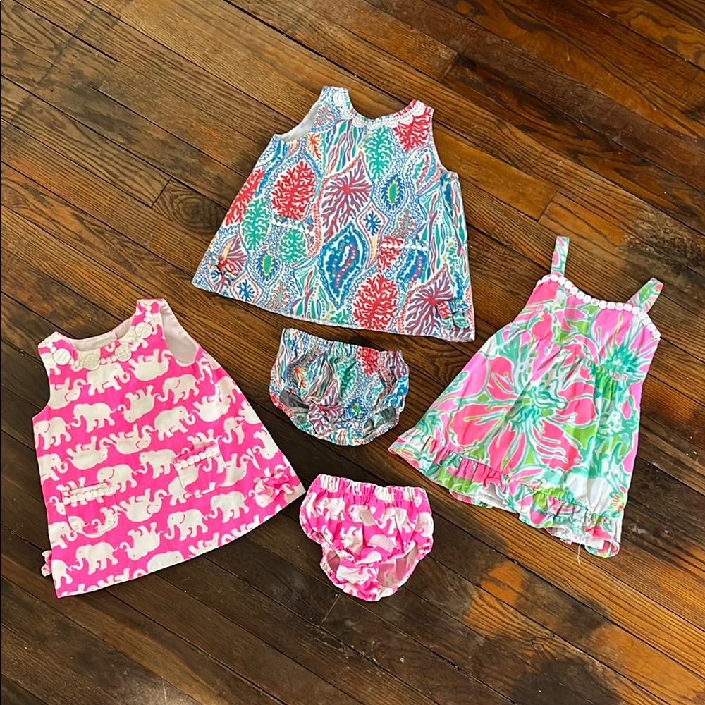 Lilly Pulitzer Lot - 3 Dresses 12-18 M, 2 T